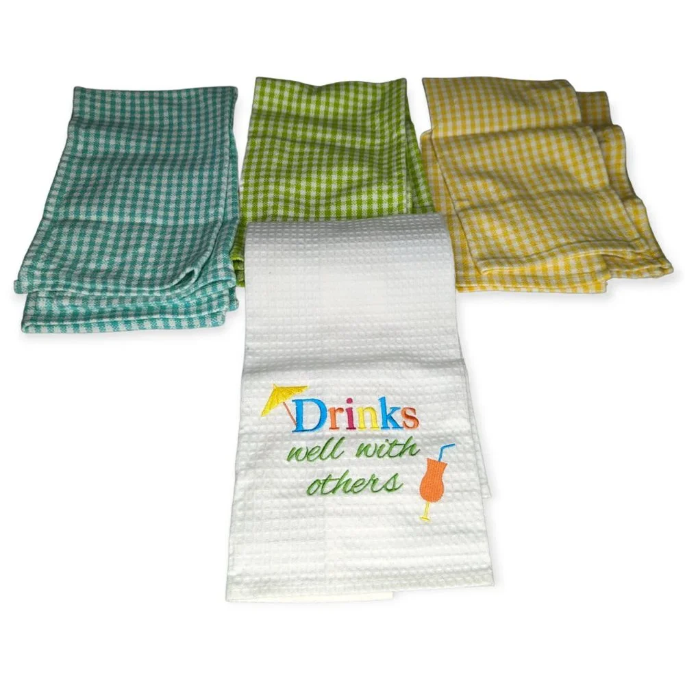 Set of 4 Bright Colored Kitchen Towels